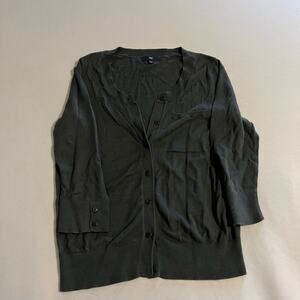 Gap 100% cotton gray cardigan sweater S